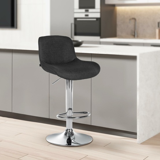 Tabouret de bar solon tissu chromé