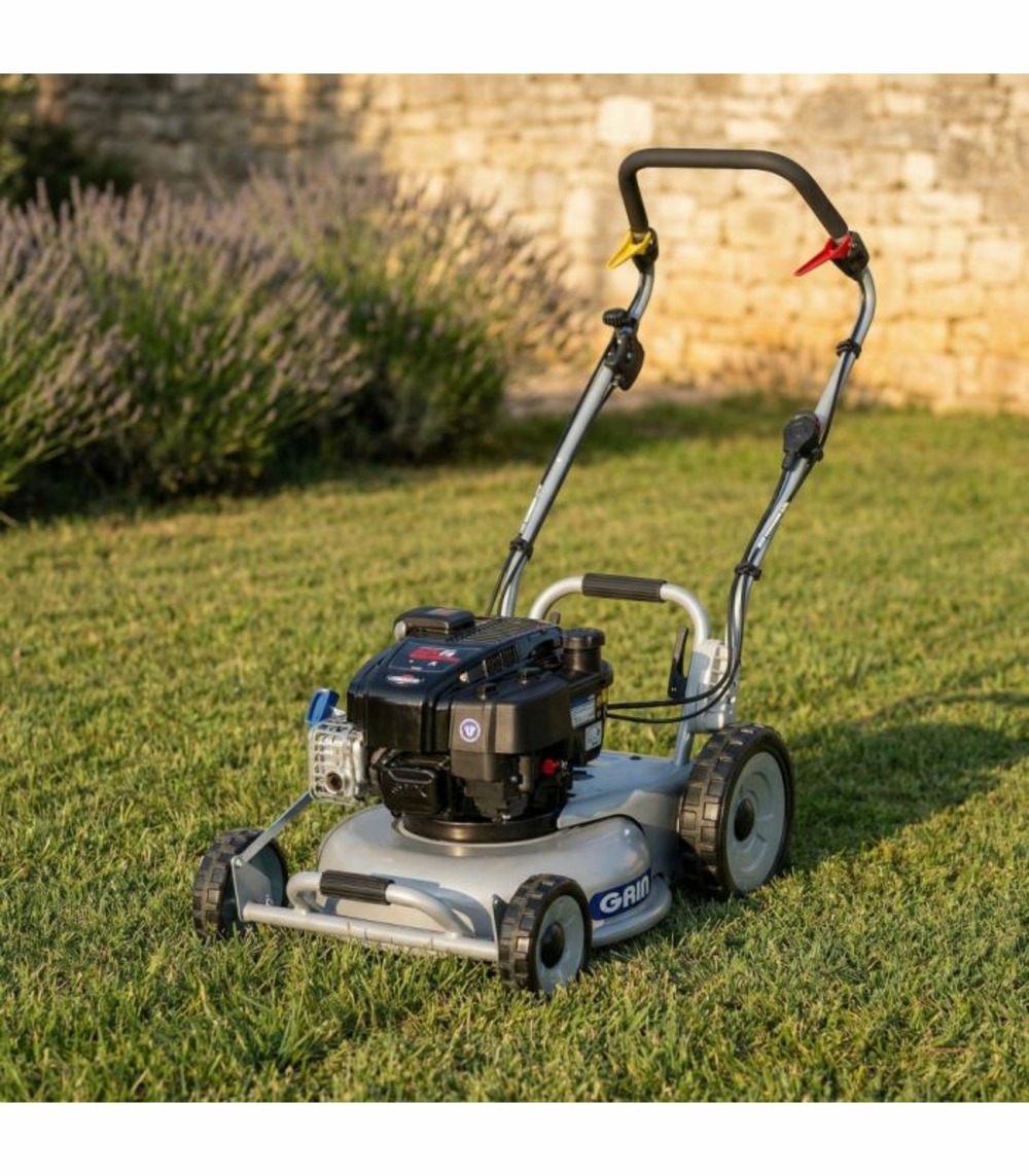 Tondeuse thermique tractée 46cm 190cm³, mulching amélioré, démarrage électrique - grin pm46a-instart