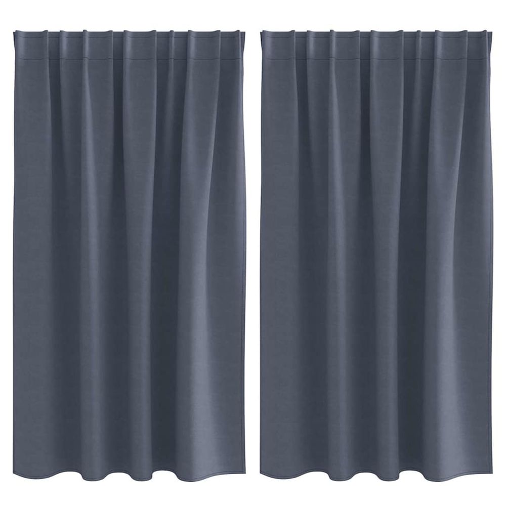 Rideaux occultants avec anneaux 2 pc anthracite 140 x 140 cm