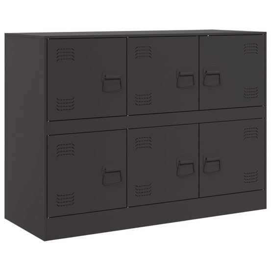 Buffet bahut commode armoire meuble de rangement organisateur cuisine salle de séjour salon 99 x 39 x 73 cm acier noir 02_003