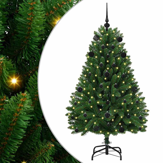Sapin de noël artificiel avec 150 led vert 150 cm pvc et métal