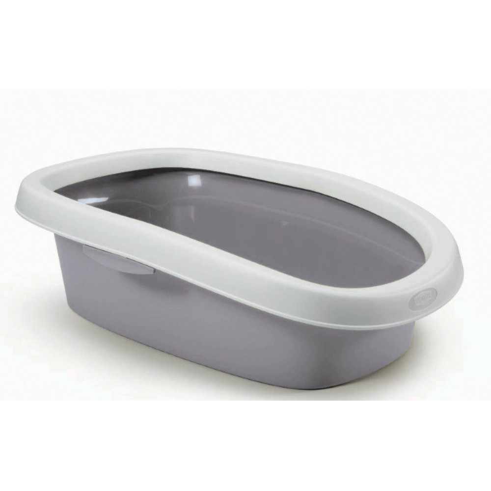 Bac a litière sprint 10 gris pierre 31 x 43 x 14 h pour chat