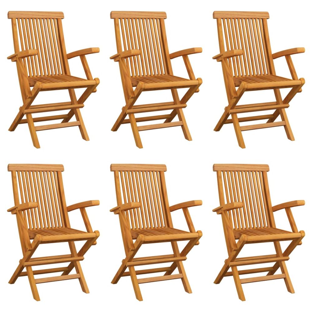Chaises pliantes 6 pièces en teck massif