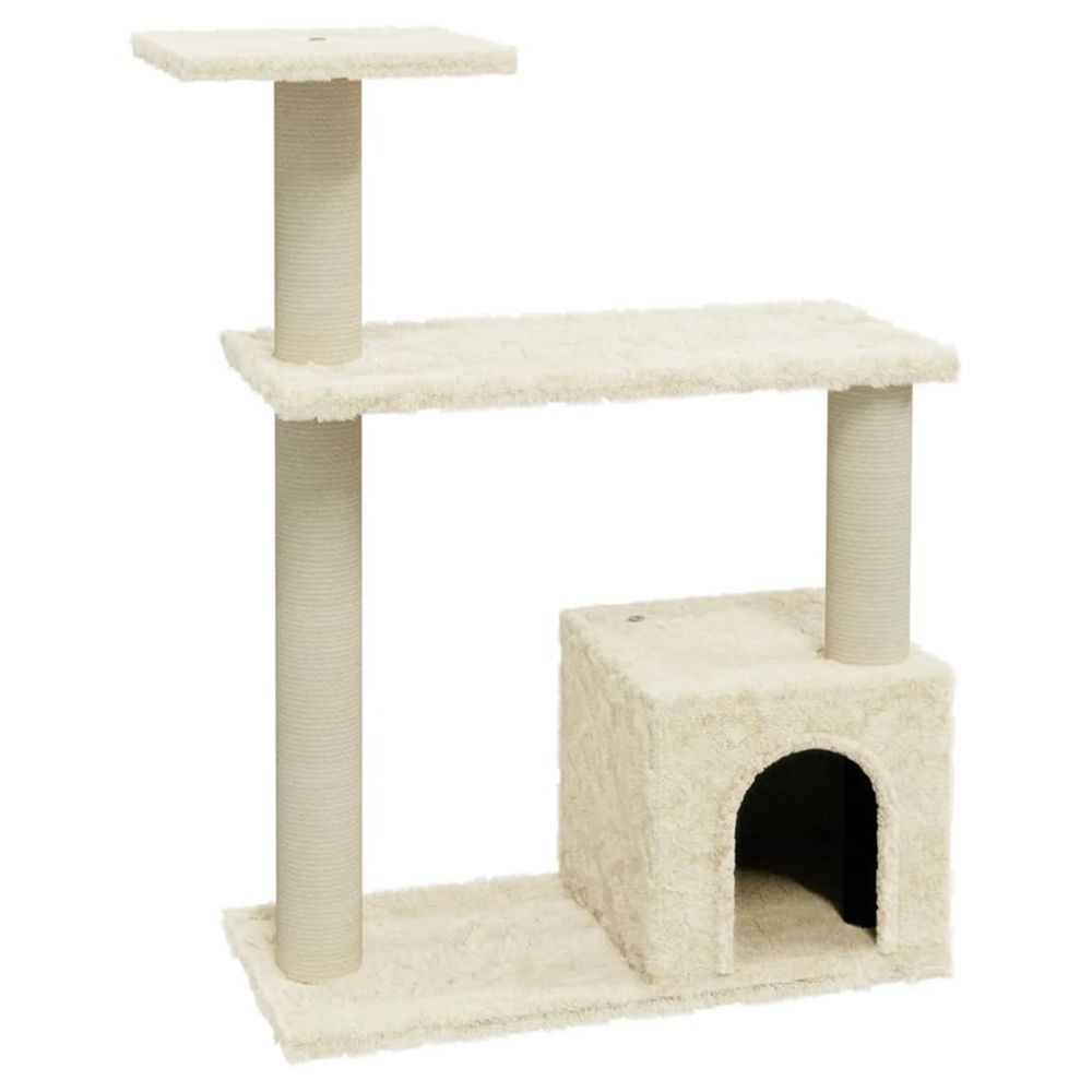 Arbre à chat avec griffoirs en sisal crème 70 cm
