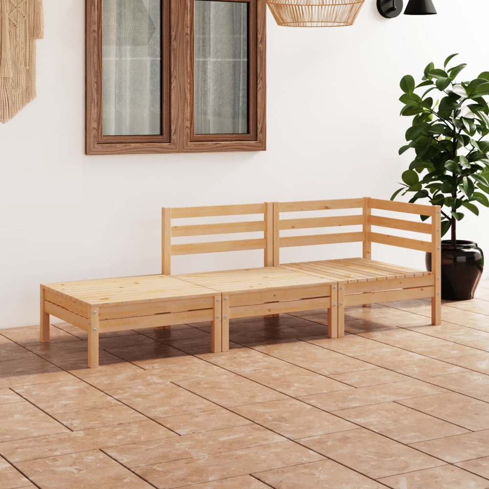 Salon de jardin 3 pcs bois de pin massif