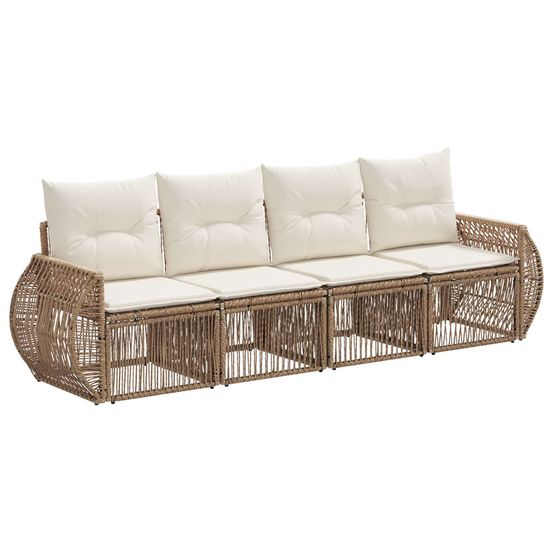 Ensemble de canapé de jardin 4 pc beige et blanc crème