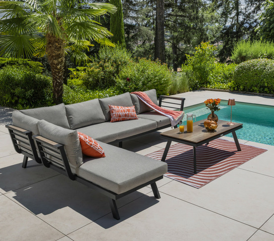 Salon de jardin modulable - 6 places - carmel