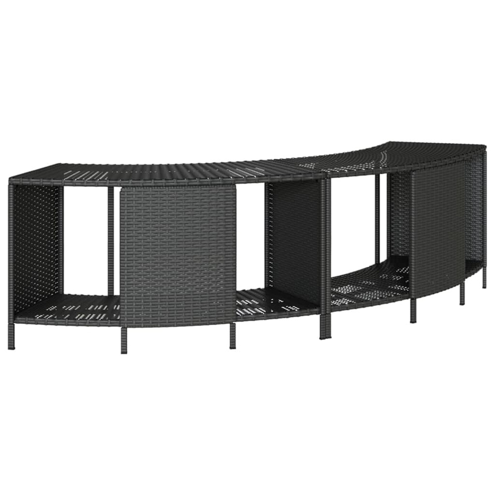 Étagères de rangement pour spa 2 pcs noir résine tressée