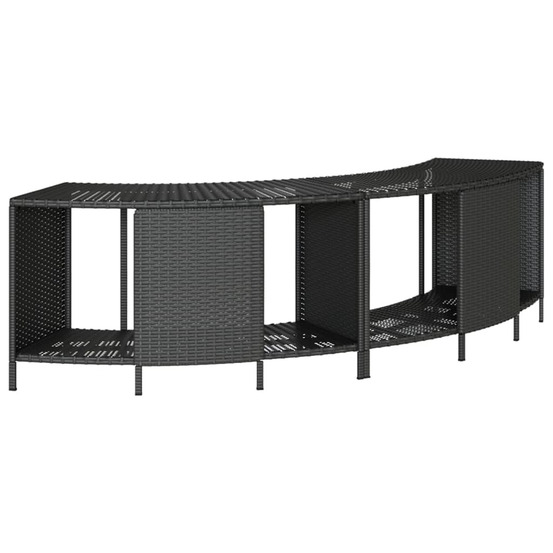 Étagères de rangement pour spa 2 pcs noir résine tressée