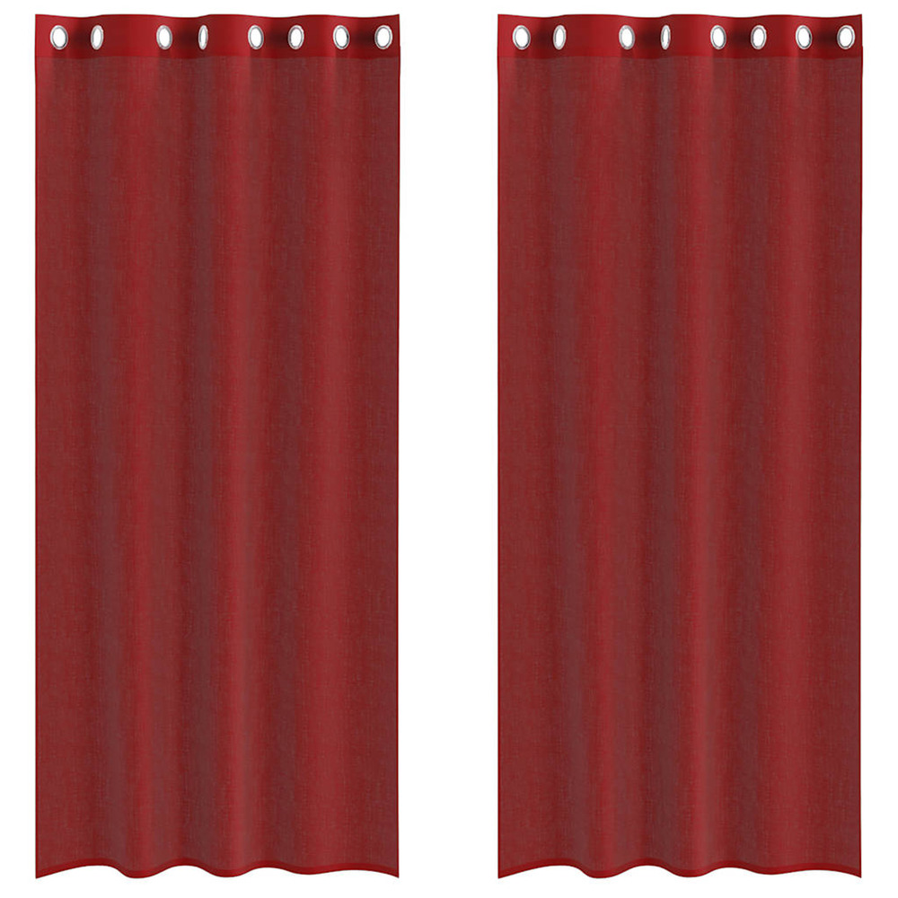Rideaux en voile avec œillets 2 pcs rouge bordeaux