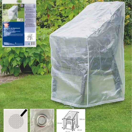 Housse de protection transparente pour fauteuils empilables 65x65x110/150cm
