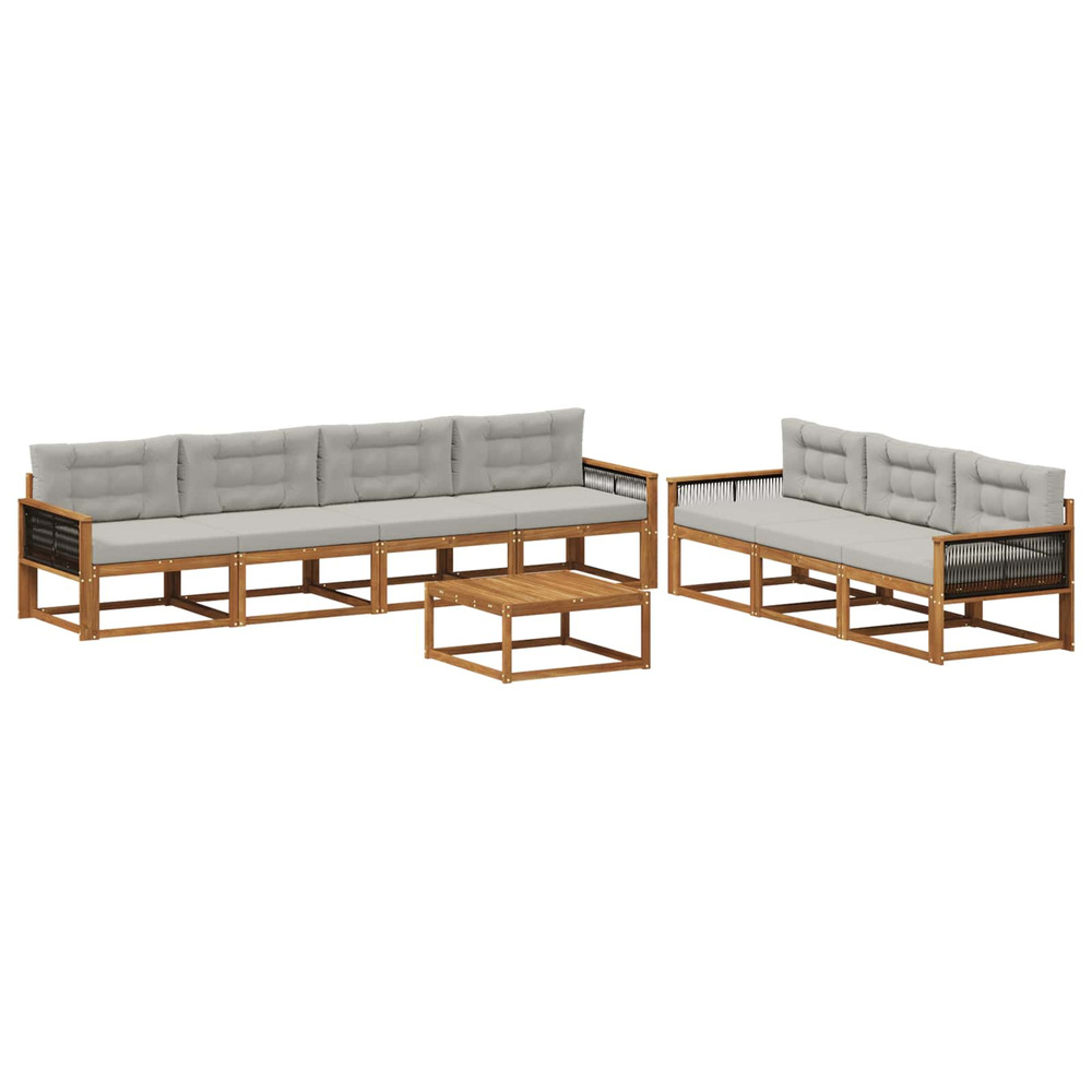 Ensemble de canapés d'extérieur 8 pcs naturel et gris clair