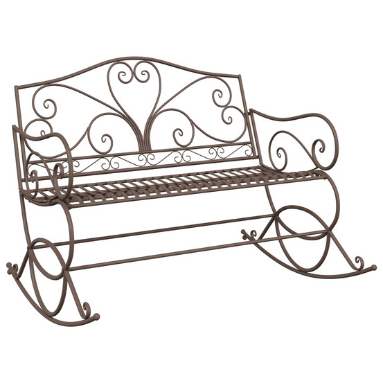 Banc de jardin marron ancien acier