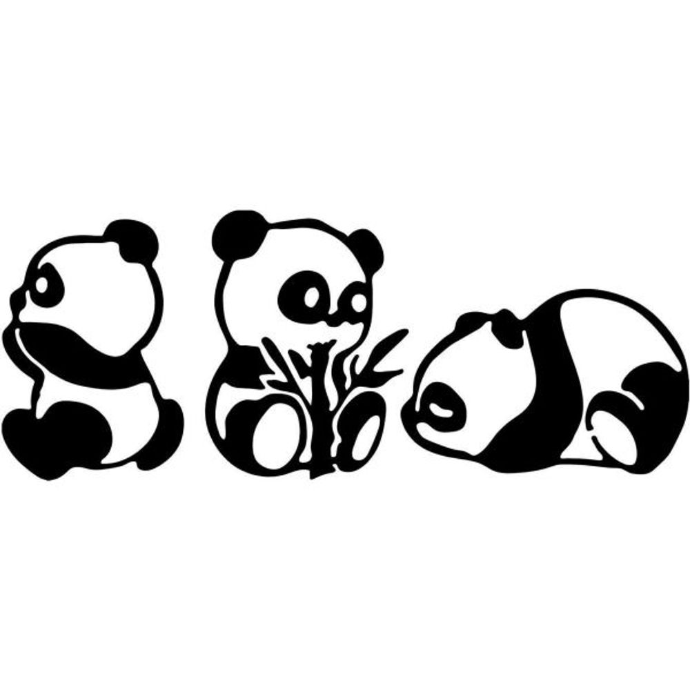Décoration murale en métal animal pandas