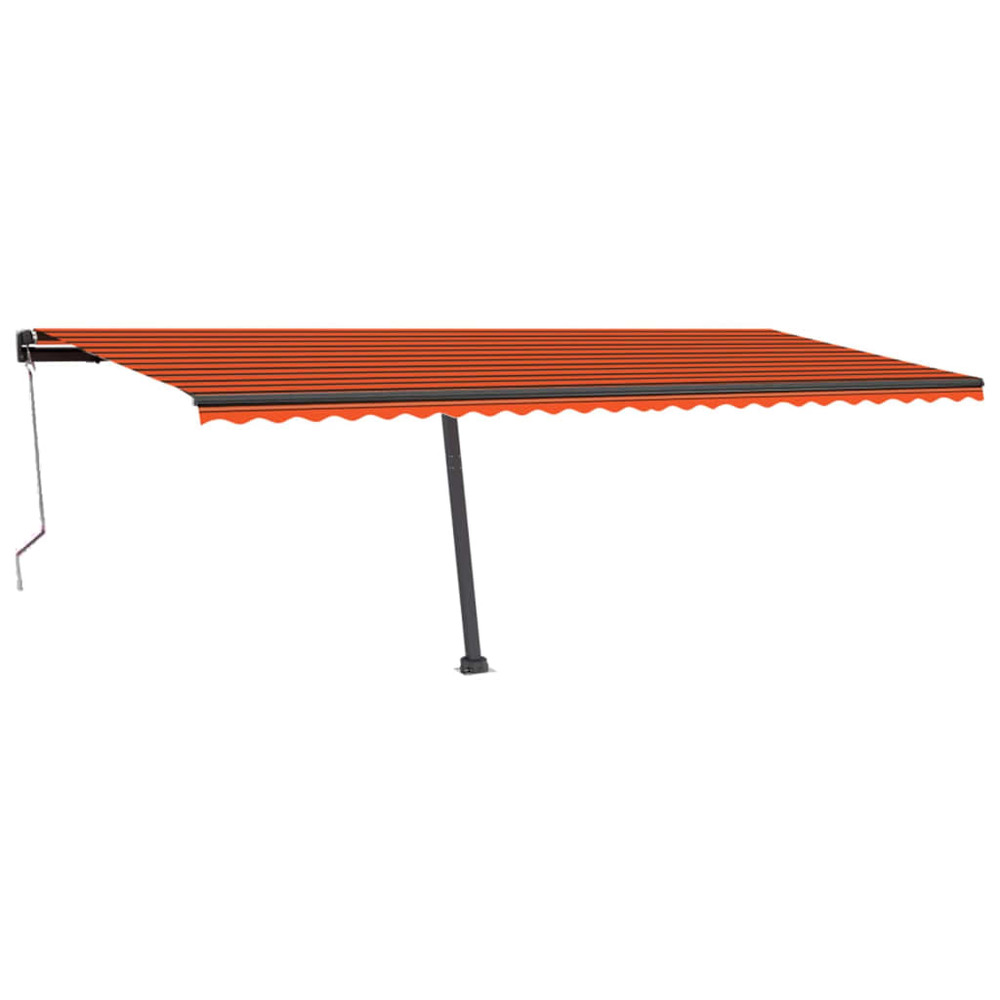 Auvent automatique capteur de vent led 600x300 cm orange marron