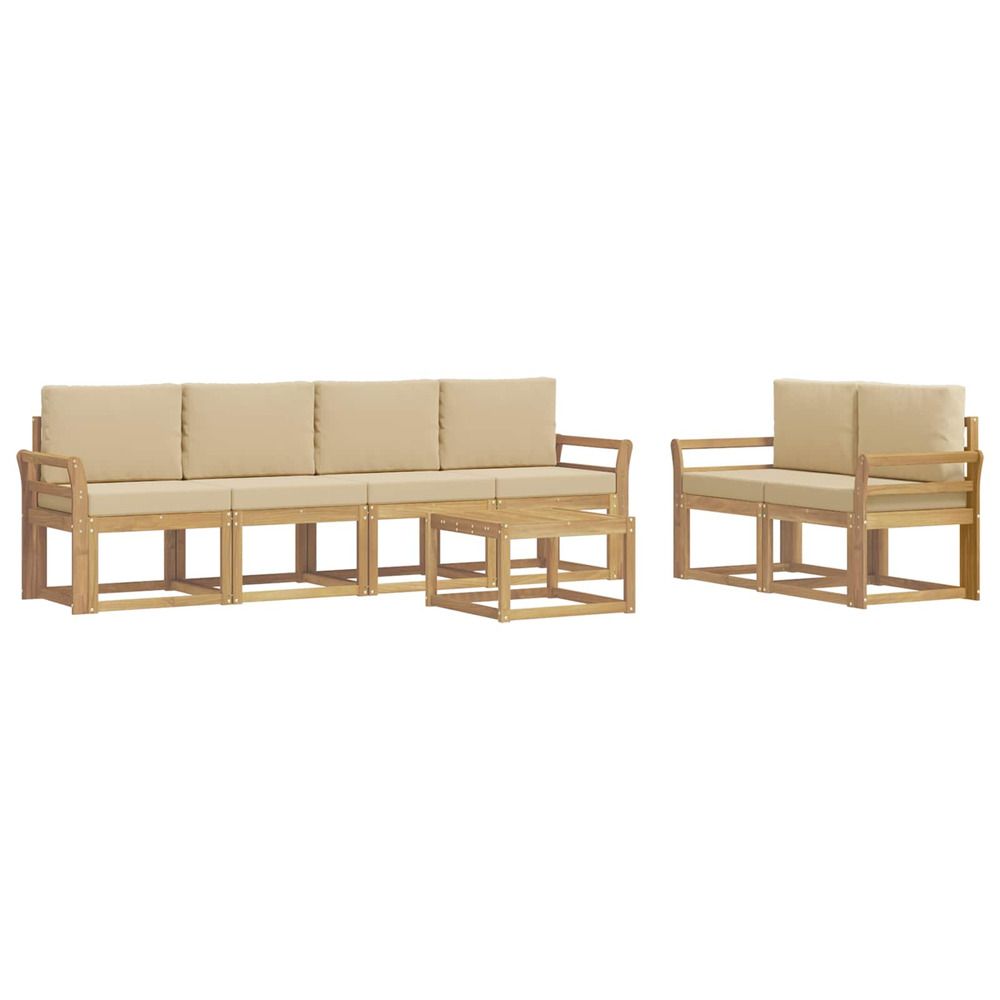 Ensemble de canapés d'extérieur 7 pc blanc et beige