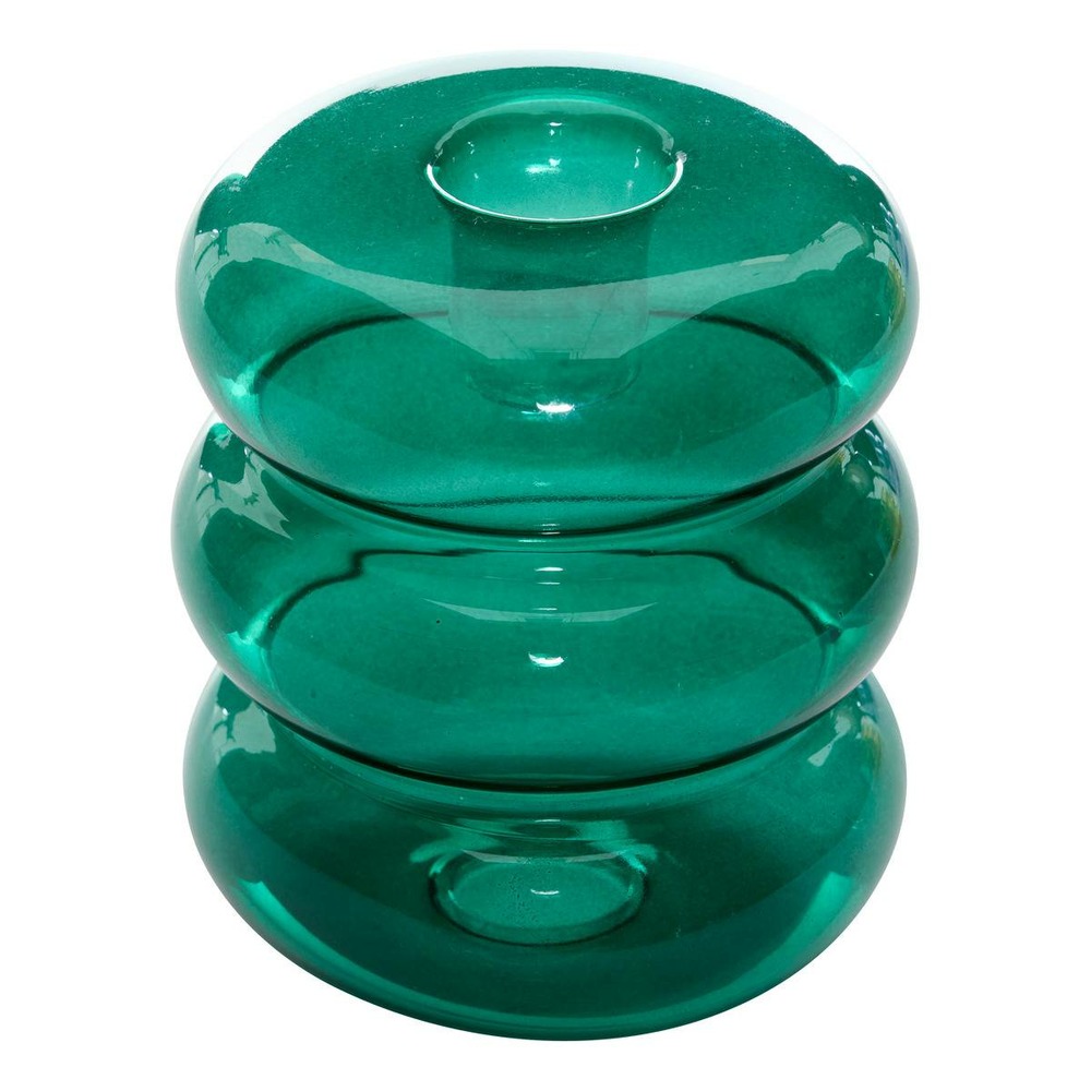 Bougeoir pool en verre 9x9x10,5cm violet