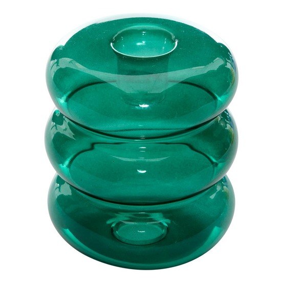 Bougeoir pool en verre 9x9x10,5cm violet