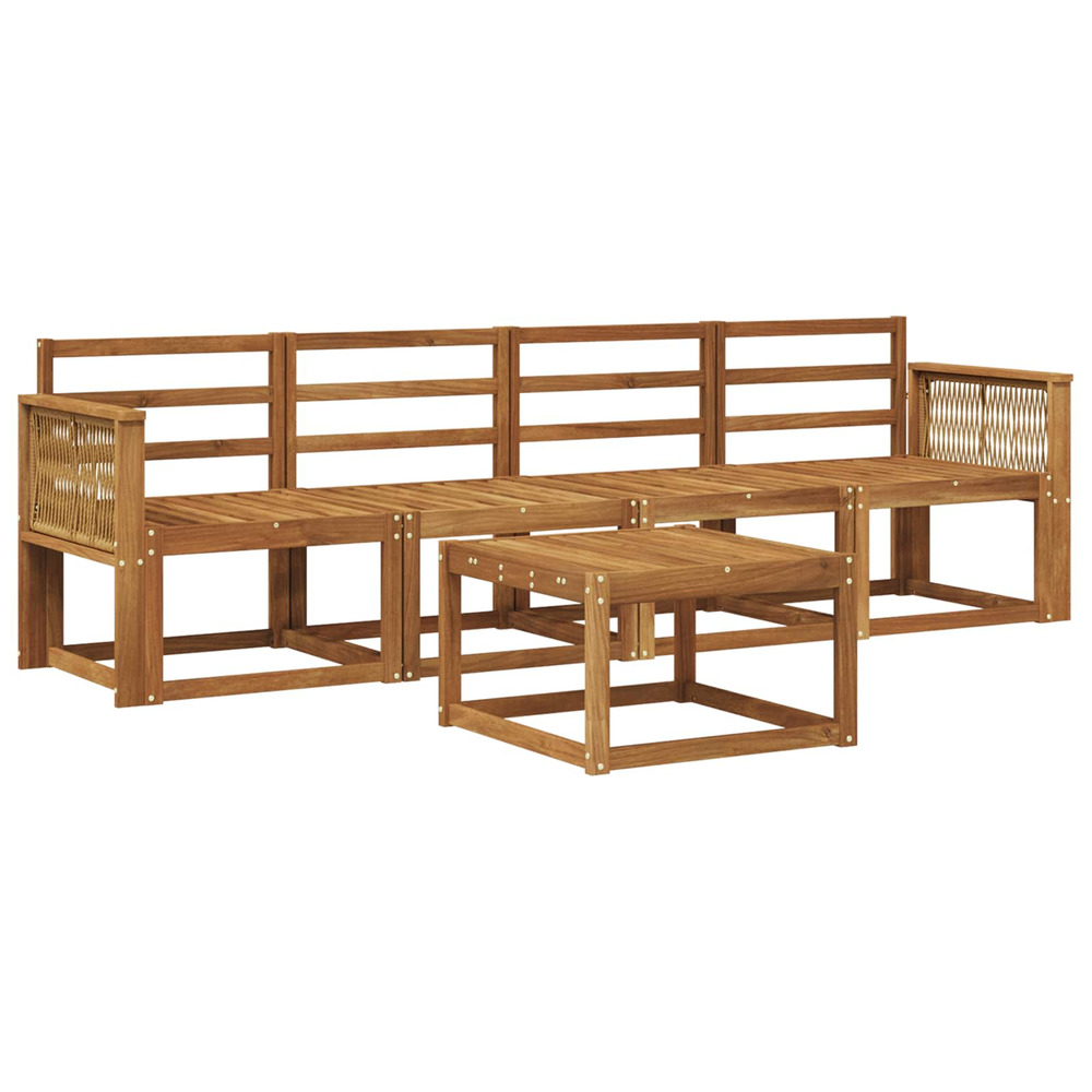 Ensemble de canapés d'extérieur 5 pcs naturel
