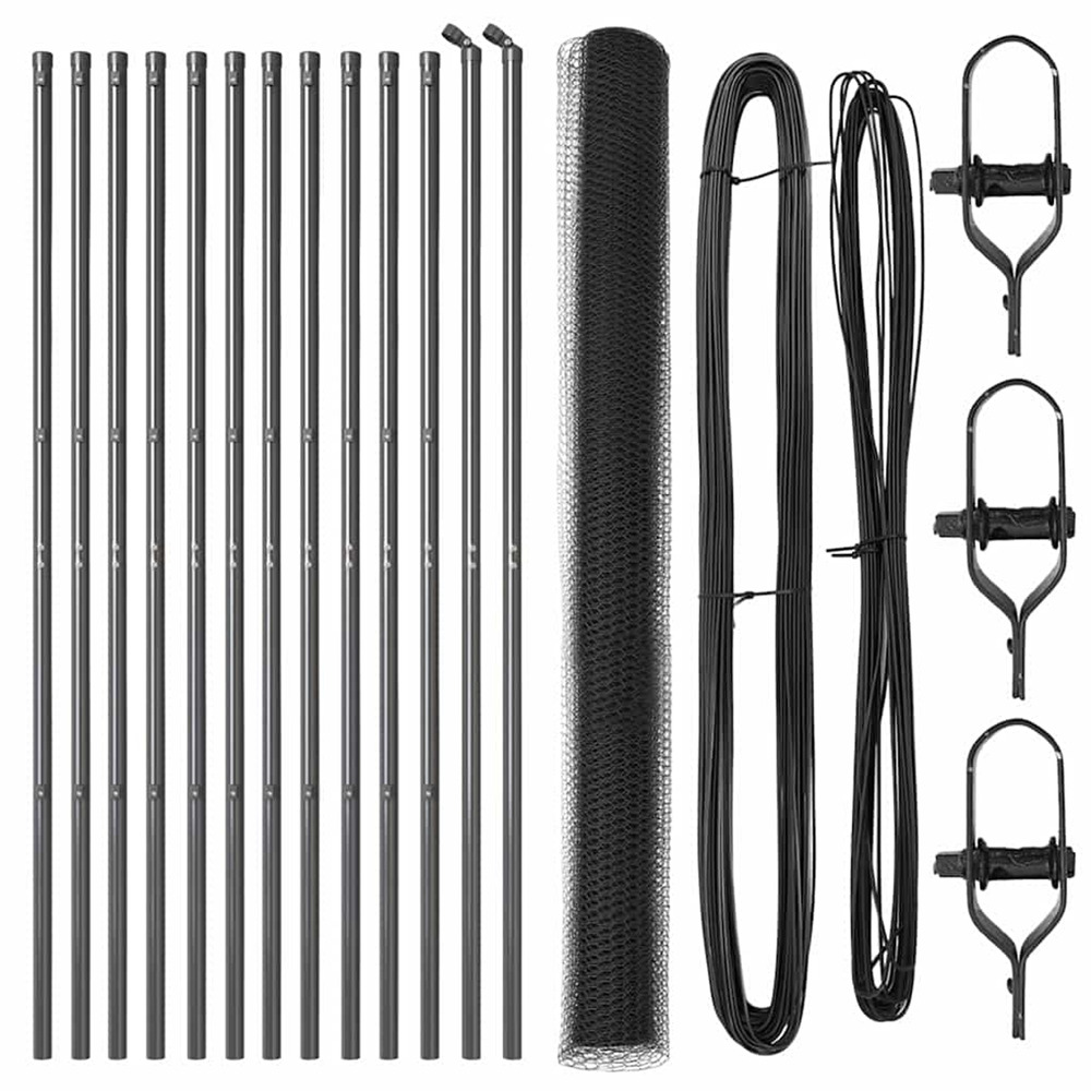 Poteau de clôture. Gris 25 x 1,6 m (maille de 25 mm)