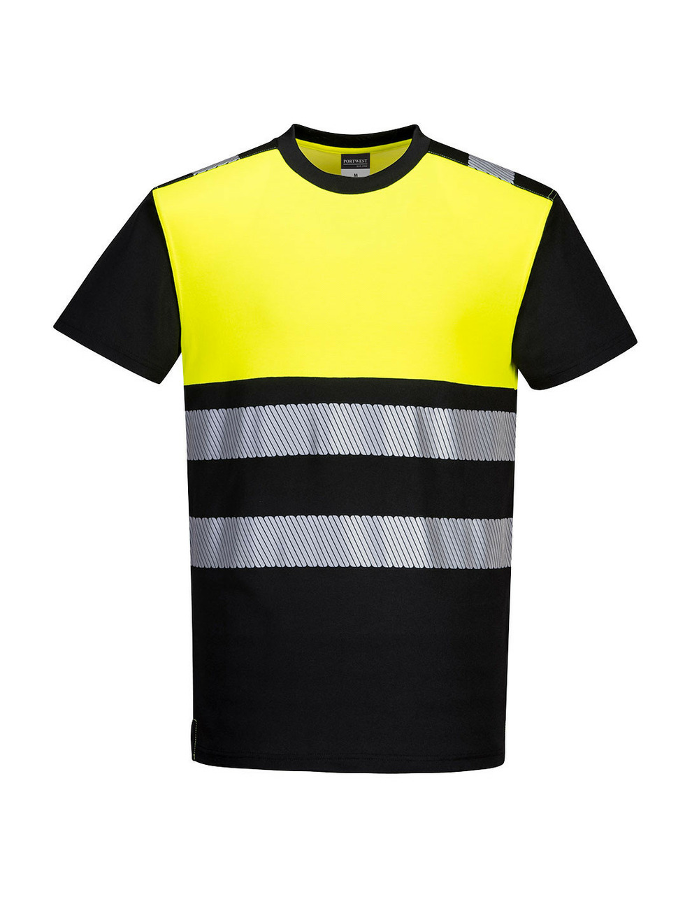 T-shirt pw3 haute visibilité classe 1 couleur : noir/jaune taille 4xl - portwest