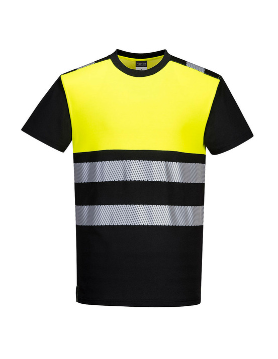 T-shirt pw3 haute visibilité classe 1 couleur : noir/jaune taille 4xl - portwest