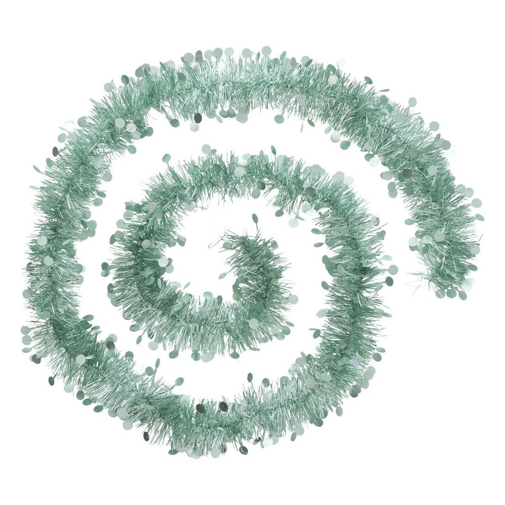 Guirlande de noël large 10 cm vert amande avec pastilles longueur 2 mètres