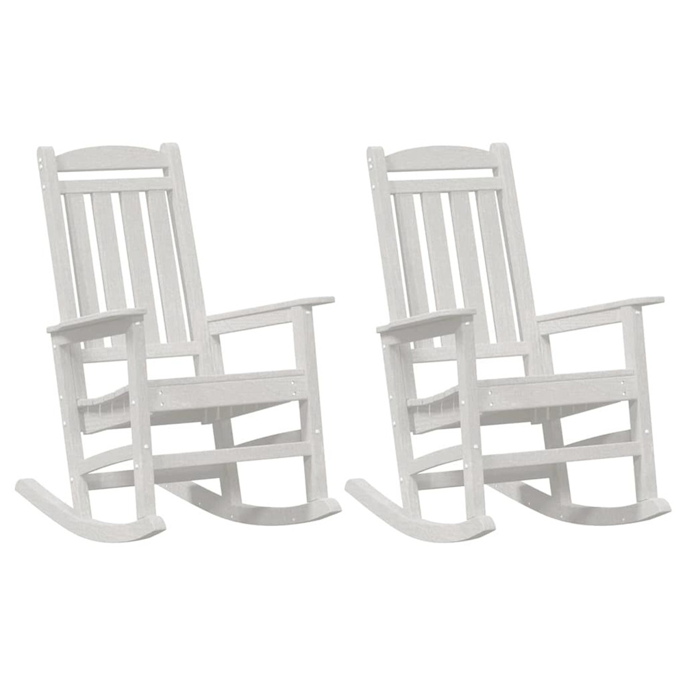 Chaise à bascule 2 pcs blanc 92 x 70 x 108 cm polyéthylène