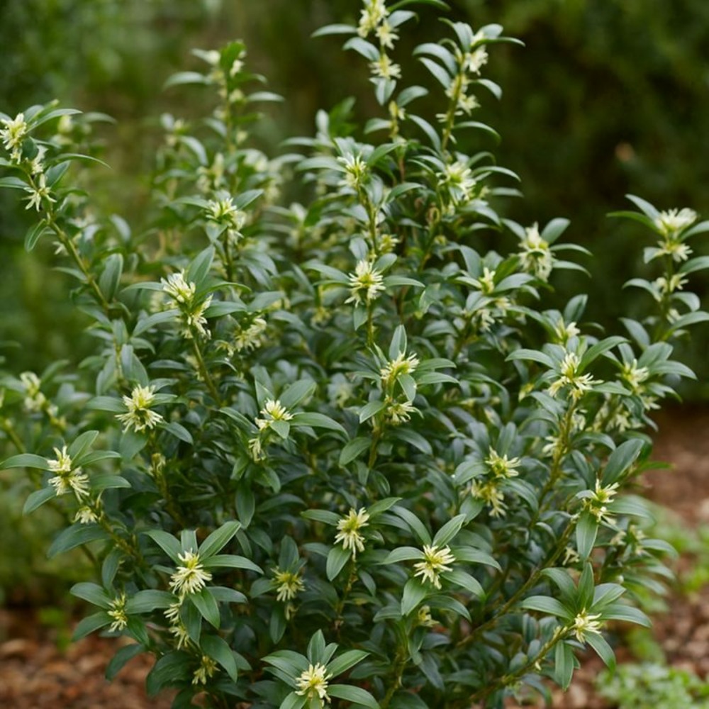 Sarcocoque à feuille de ruscus 'dragon gate' (sarcococca ruscifolia 'dragon gate')