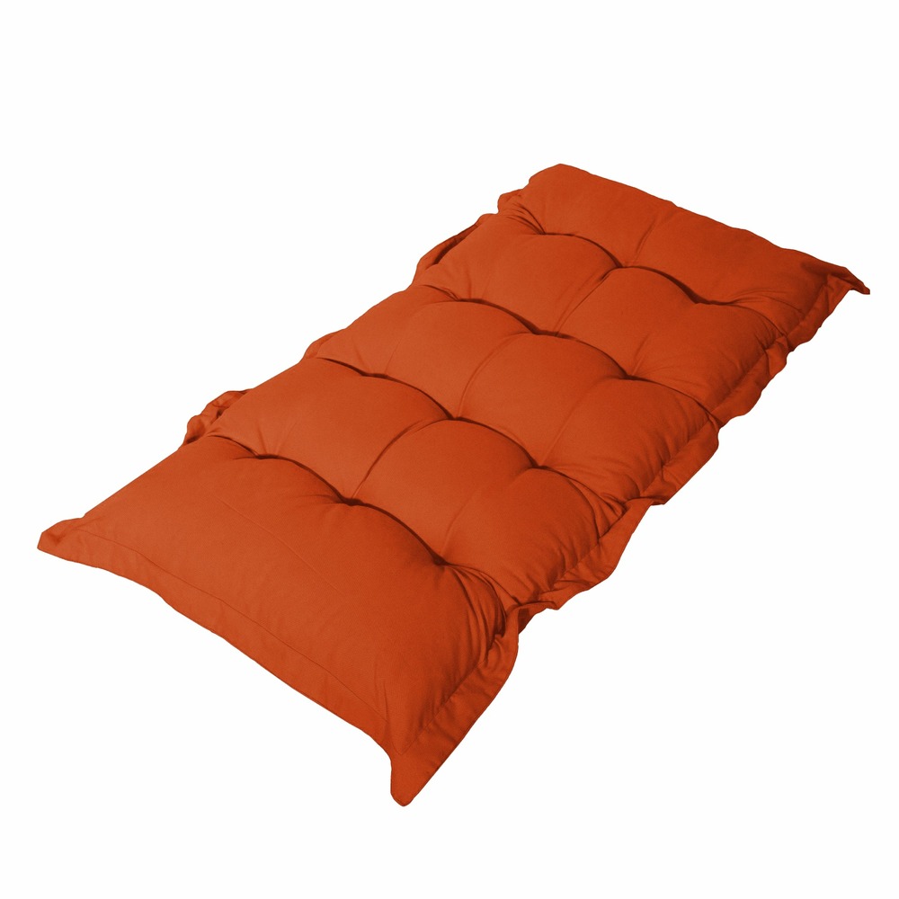 Coussin capitonné confort intérieur extérieur 120x60cm - orange