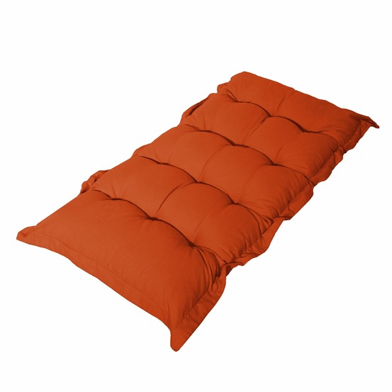 Coussin capitonné confort intérieur extérieur 120x60cm - orange