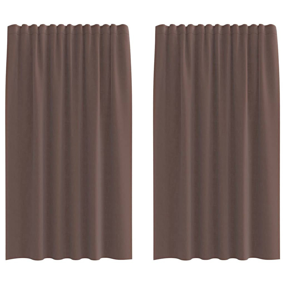 Rideaux en voile avec passants 2 pcs marron