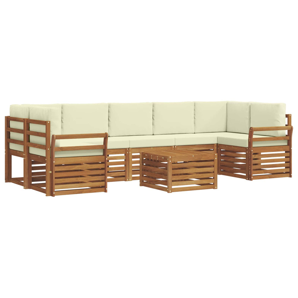 Ensembles de canapés avec coussin 8 pcs naturel et crème