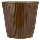 Pot conique avec rainures marron dimensions: h: 17 ø: 17,5cm
