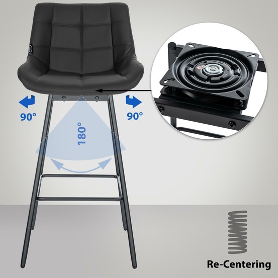 Lot de 4 tabourets de bar pivotants weston simili cuir