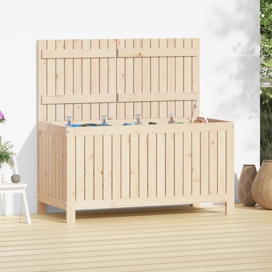 Boîte de rangement de jardin 121x55x64 cm bois massif de pin