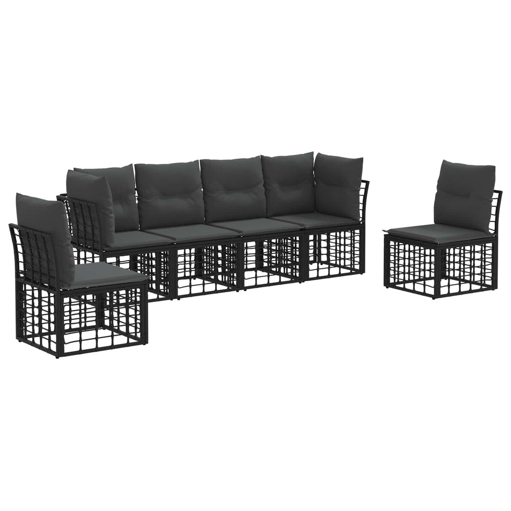 Ensemble de canapés d'extérieur noir polyester