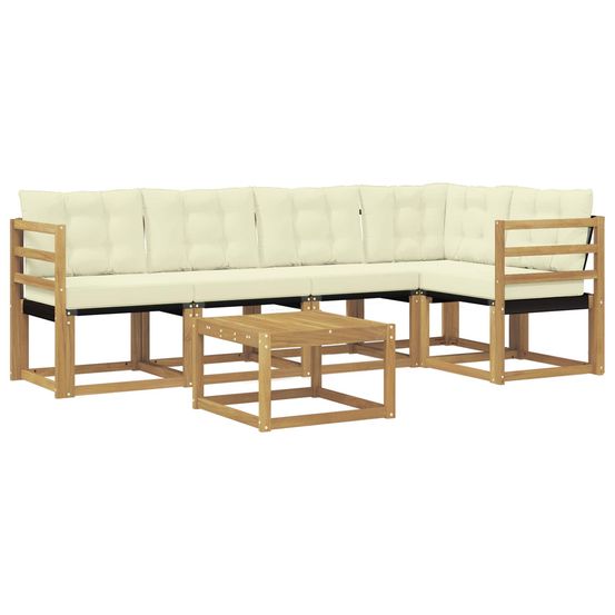 Ensemble de canapés d'extérieur 6 pc blanc et crème