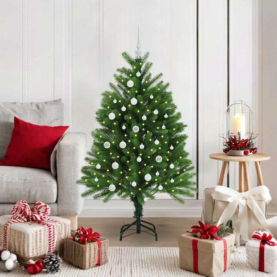 Petit sapin de noël artificiel 120 cm, kit complet lumineux pour une ambiance festive instantanée