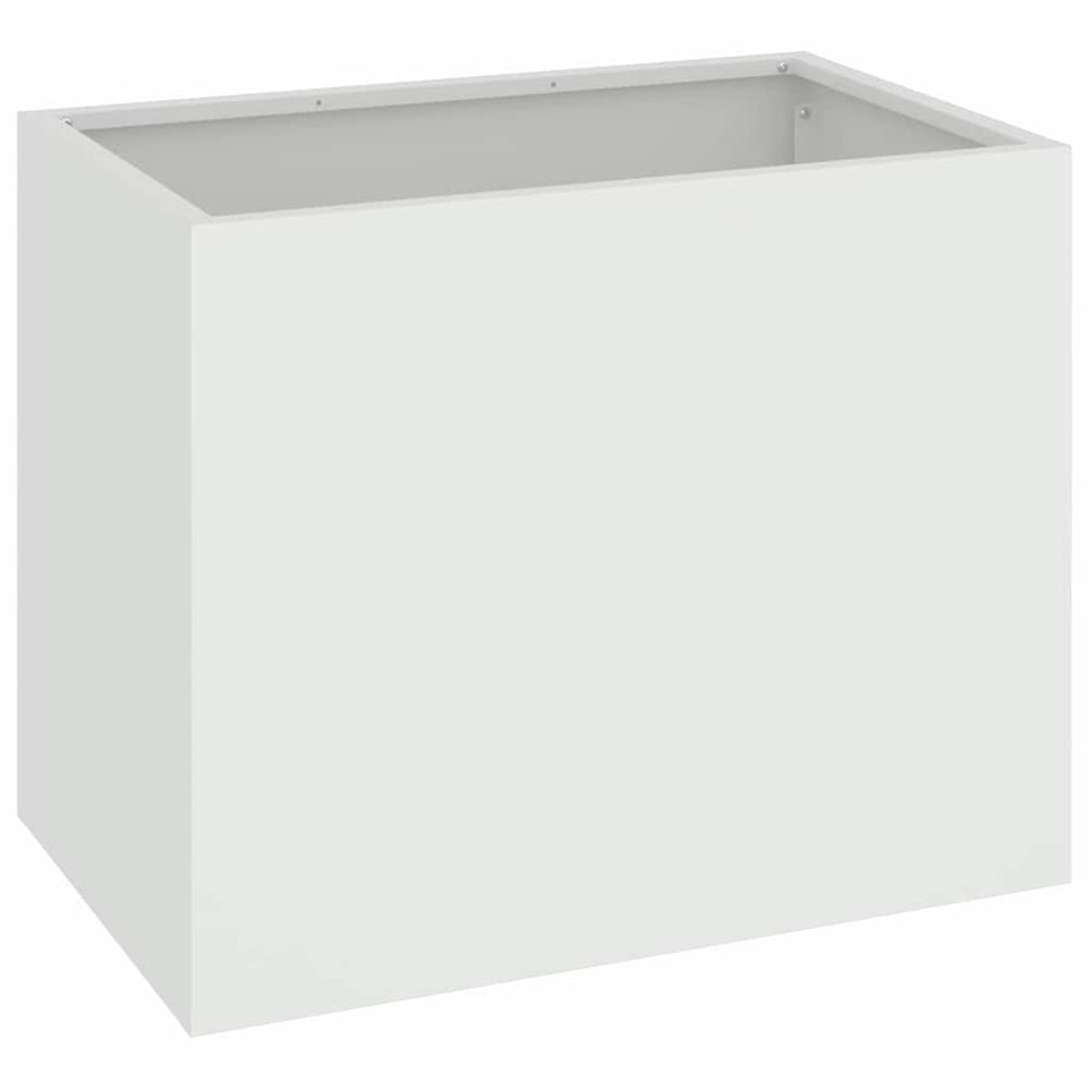Cache-pot de jardin blanc 50 x 32 x 40 cm acier laminé à froid