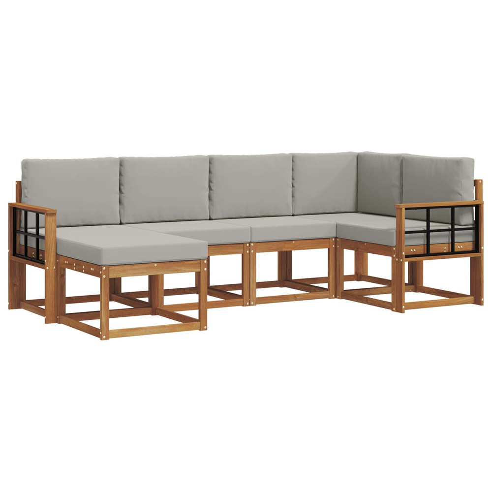 Ensemble de canapés d'extérieur 6 pcs gris naturel et clair