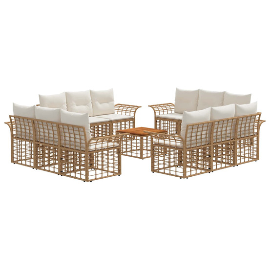 Ensemble de canapés d'extérieur 13 pcs blanc naturel et crème