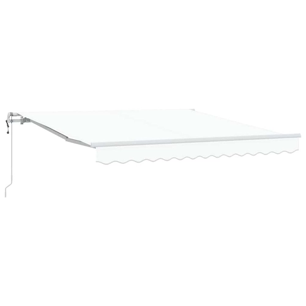 Auvent rétractable blanc 350 x 250 cm tissu et aluminium