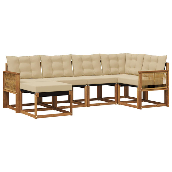Ensemble de canapés d'extérieur 6 pcs naturel et beige