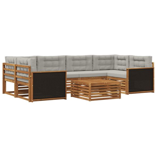 Ensemble de canapés d'extérieur 7 pc naturel et gris clair