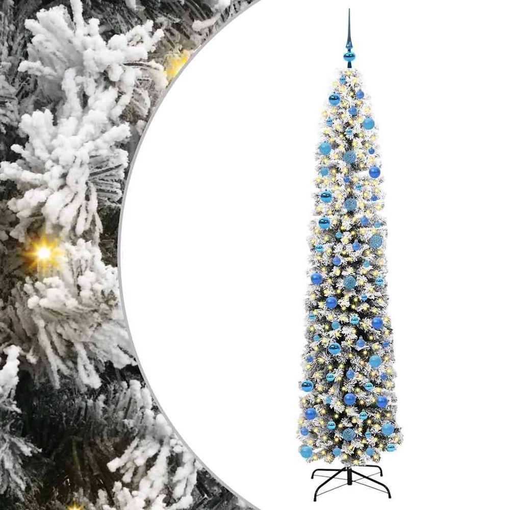 Sapin de noël artificiel imposant 2.4m, déjà équipé de 300 led et 120 boules de noël