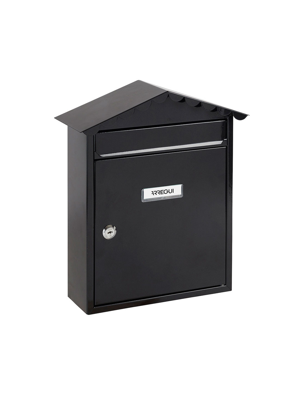 Boîte aux lettres individuelle extérieure, moyenne, visit, acier, noir, 30 x 11 x 36 cm