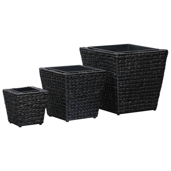 JardiniÚres 3 pcs Jacinthe d'eau Noir