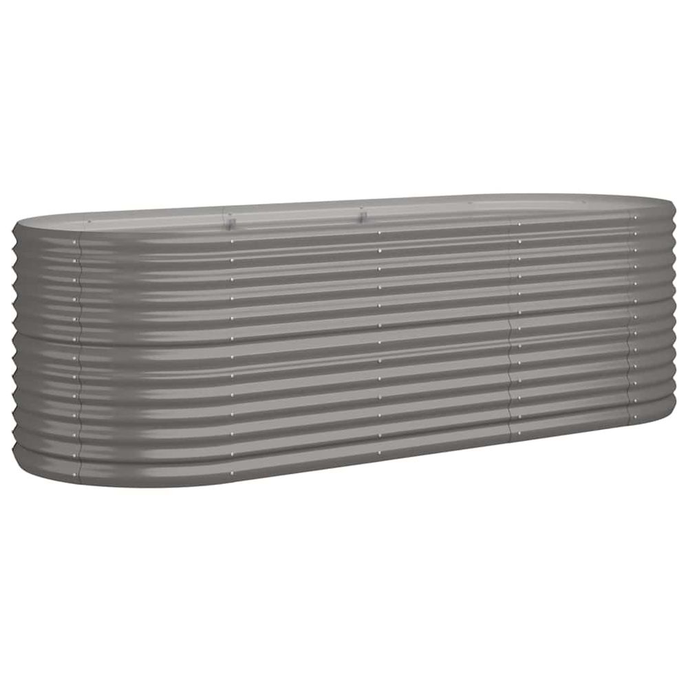 Lit surélevé de jardin acier galvanisé 224x80x68 cm gris