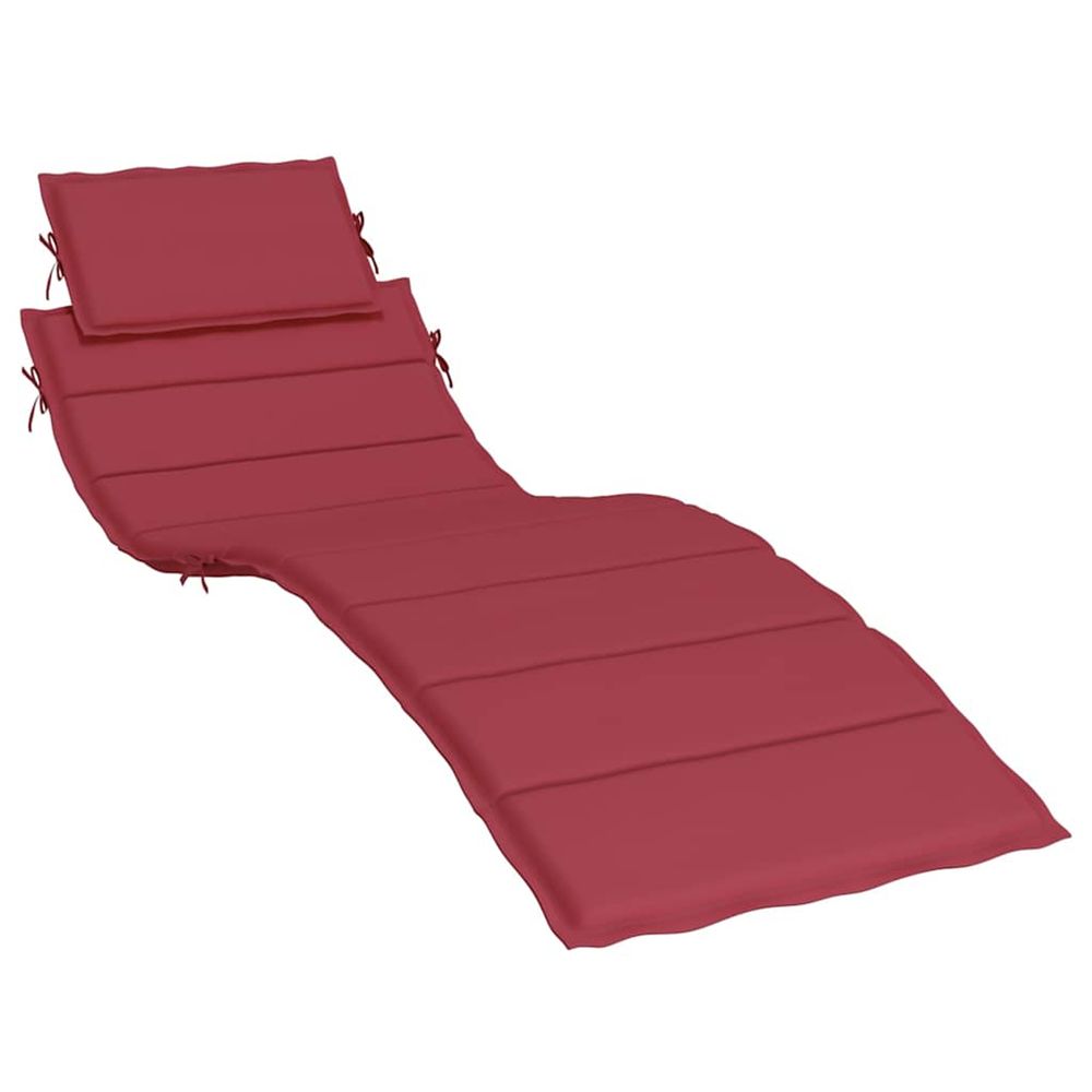 Coussin de chaise longue rouge bordeaux 186x58x4cm tissu oxford bain de soleil